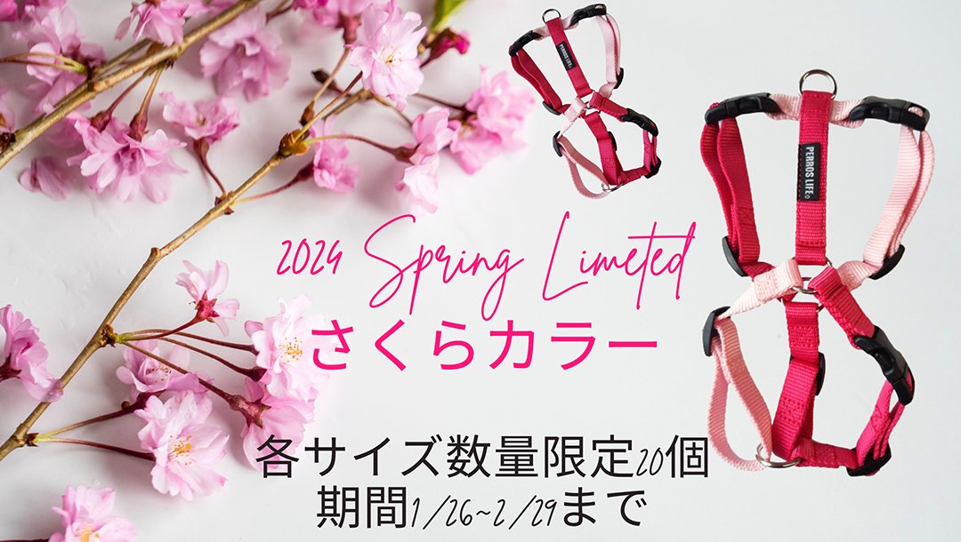 犬用ハーネス ペルロス 2024年数量限定さくらカラーXS(PA10/L) 2024年春限定】ペルロスさくらカラー登場 – Alice's Dog & Cat