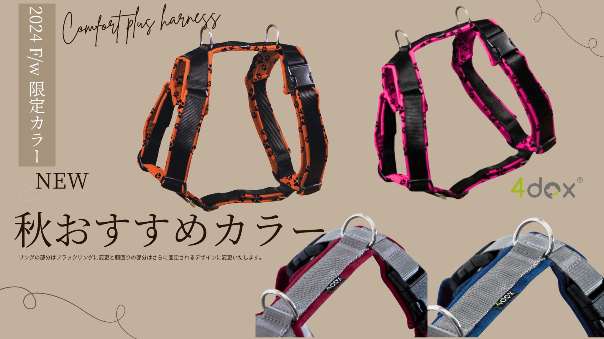 4dox コンフォートプラス 2024F/W 限定カラー登場！愛犬との秋のお散歩