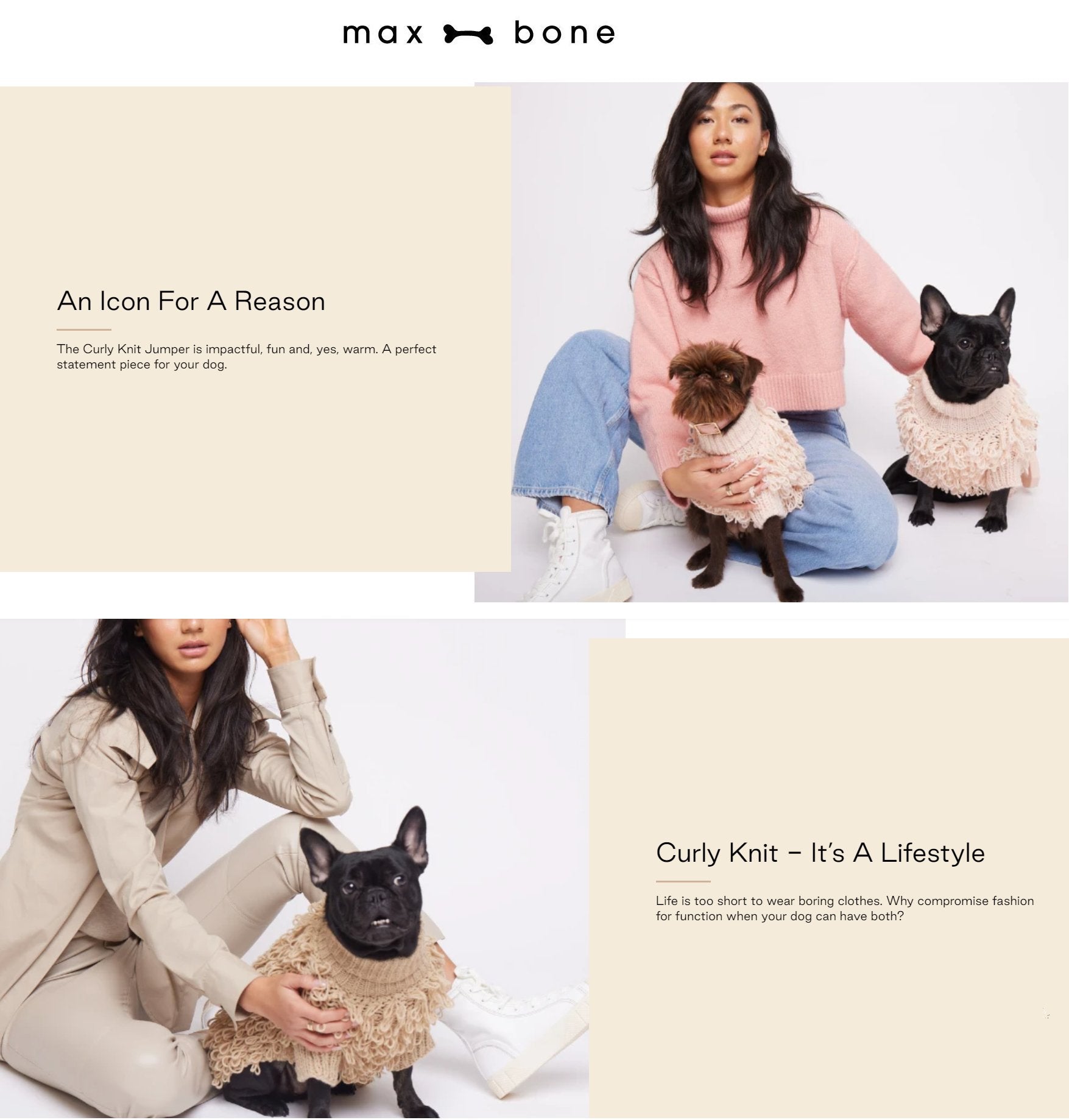 新商品入荷のお知らせ:maxbone カーリーニットジャンパー - Alice's Dog & Cat