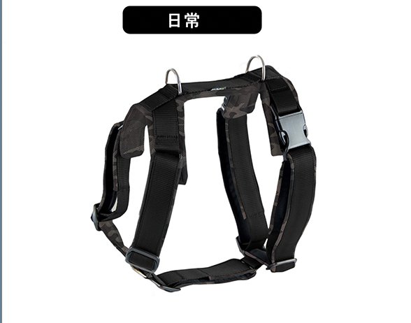 犬用ハーネス 4dox - ブラック反射カモフラージュカラー | 全体パッド付きで引っ張りの負担を軽減|ペット用首輪・ハーネス|犬用ハーネス 4dox - ブラック反射カモフラージュカラー | 全体パッド付きで引っ張りの負担を軽減|ペット用首輪・ハーネス