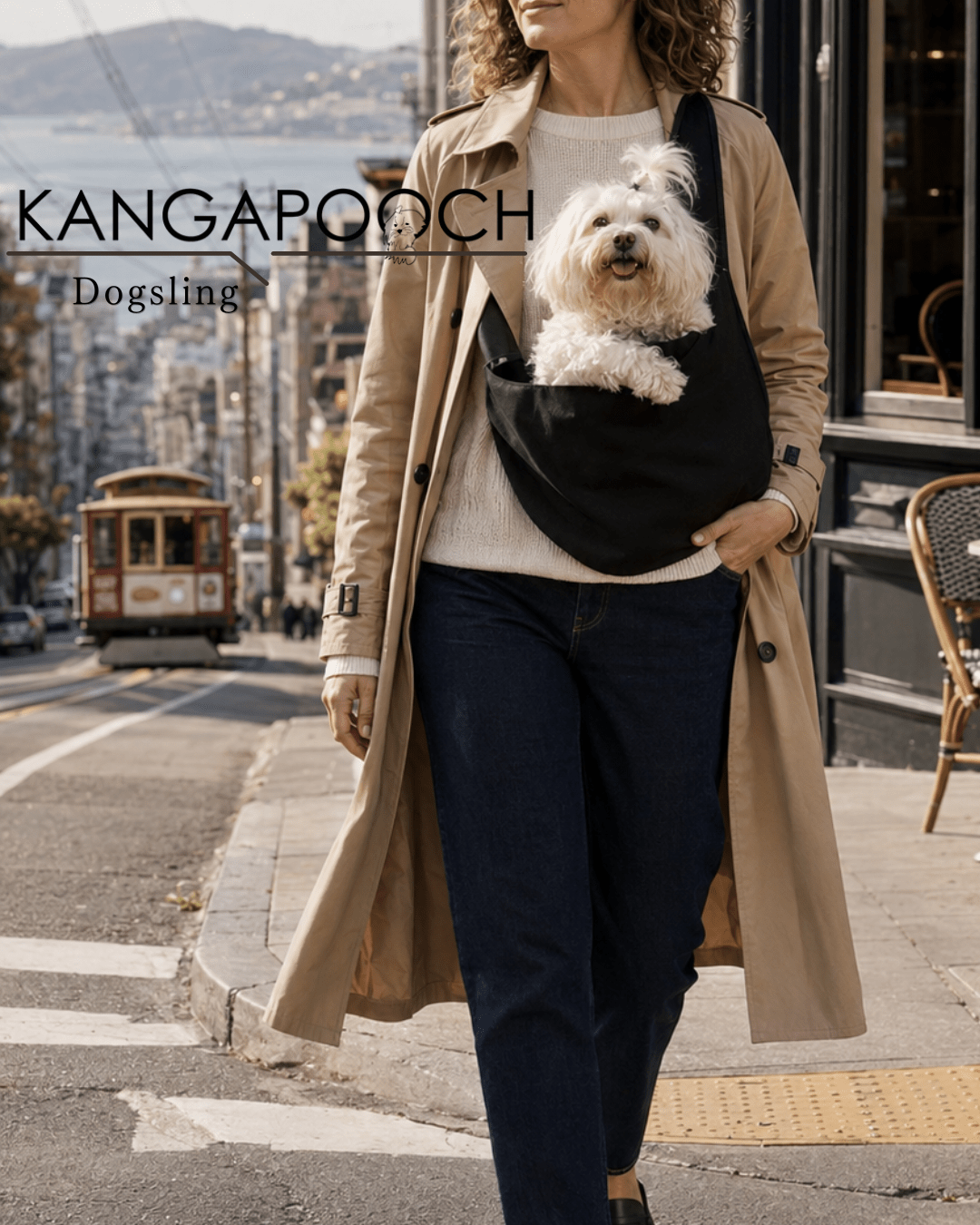犬用スリング Kangapooch 抱っこ紐 小型犬 電車 通院 飛び出し防止ボタン付|ドッグスリング|犬用スリング Kangapooch 抱っこ紐 小型犬 電車 通院 飛び出し防止ボタン付