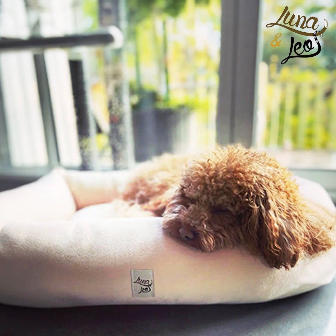 犬猫ベッド Leo & Luna (レオエルナ) ペット用ベッド ベルベット アイボリーベルベット|ペット・ペット用品>ペット用品>犬用品>犬用ベッド|