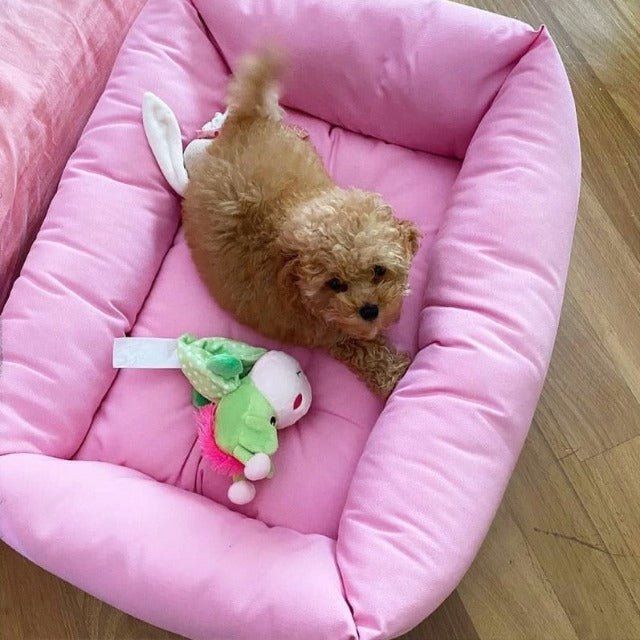 犬猫ベッド Leo & Luna フィオレコレクション チェリーピンク | 丈夫なクッションと可愛いカラー|犬用ベッド