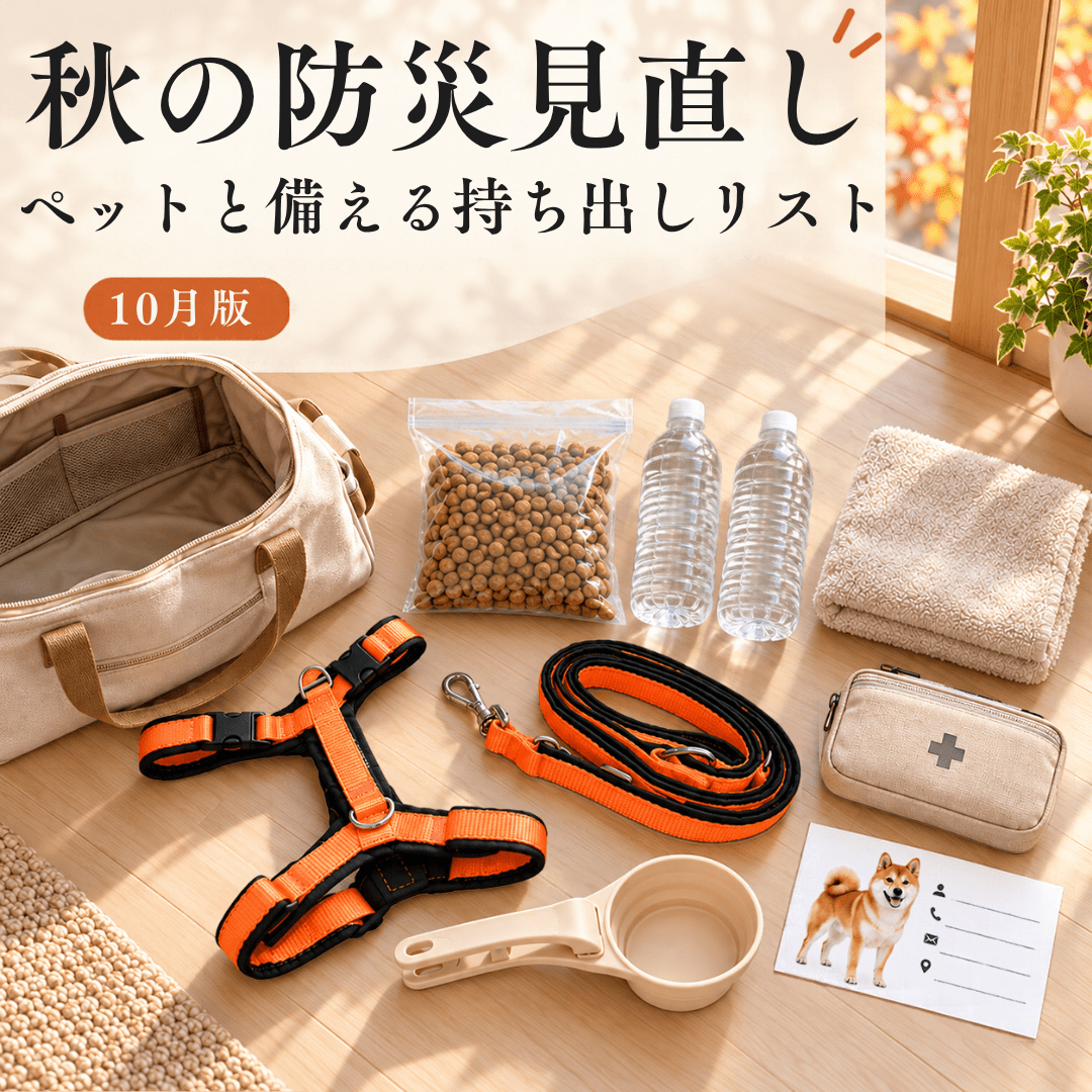 秋の防災見直し｜ペットと備える持ち出しリスト（10月版） - Alice's Dog & Cat