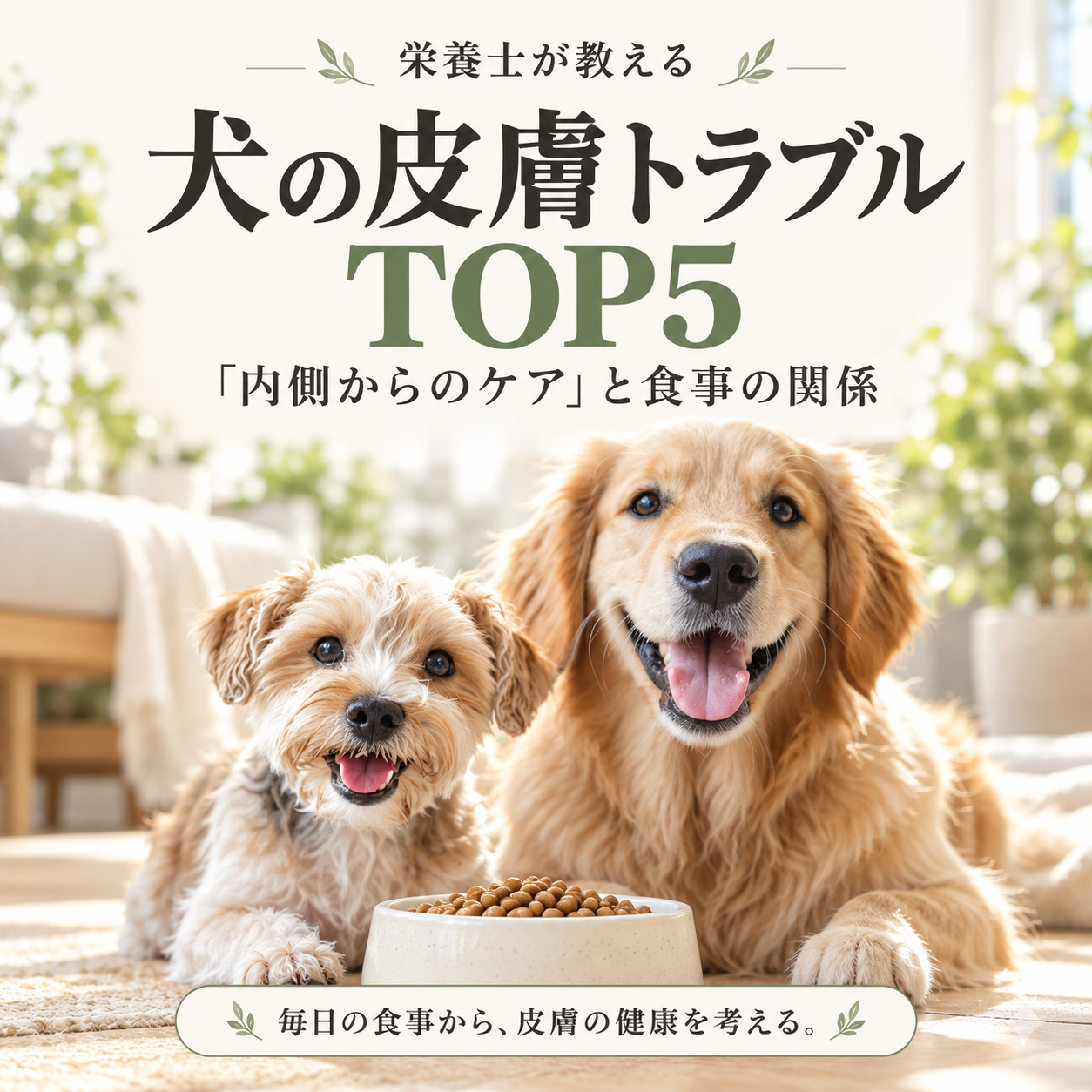 犬の皮膚トラブルTOP5：栄養士が教える「内側からのケア」と食事の関係