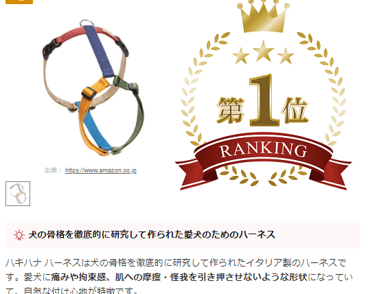 【メディア掲載】gooランキングセレクト、獣医監修の犬用ハーネス人気おすすめランキングで「Haqihana」が第1位になりました！！ - Alice's Dog & Cat