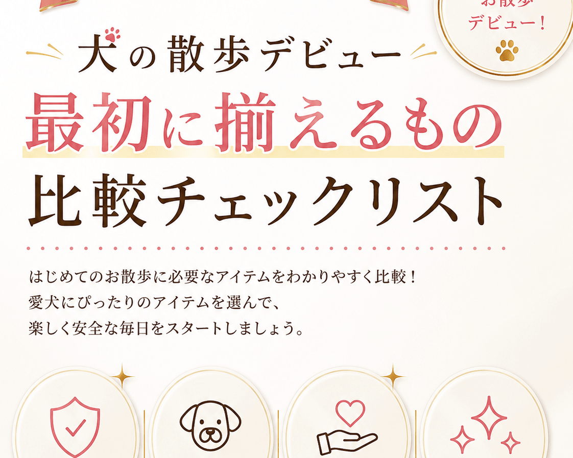 犬の散歩デビュー、最初に揃えるもの比較チェックリスト - Alice's Dog & Cat