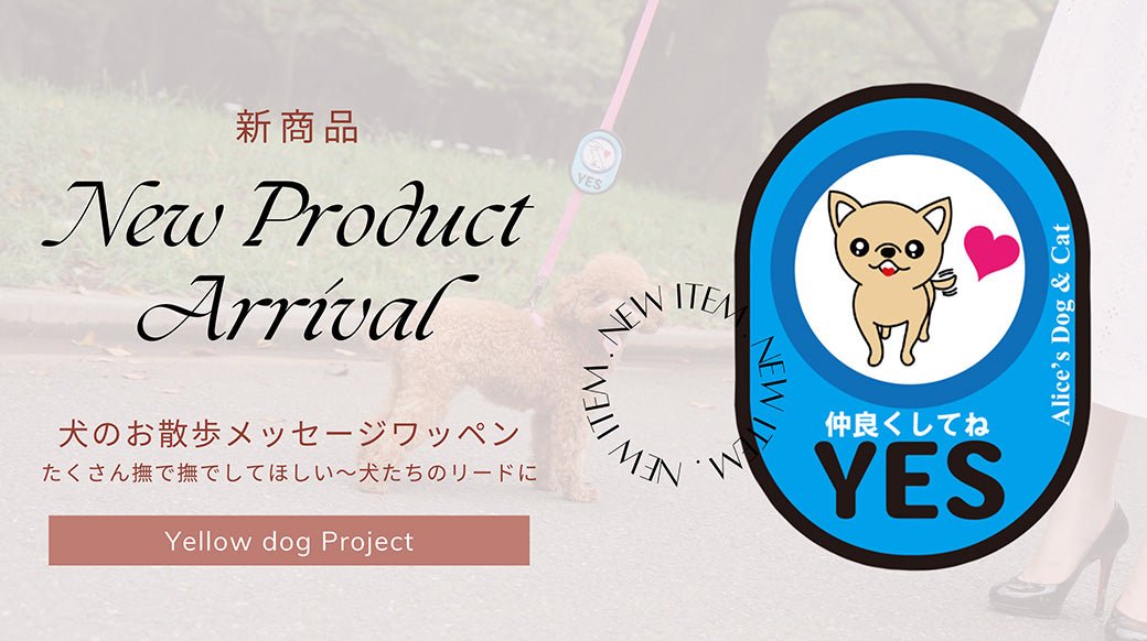 【新商品】犬のお散歩メッセージワッペン YES新登場 - Alice's Dog & Cat