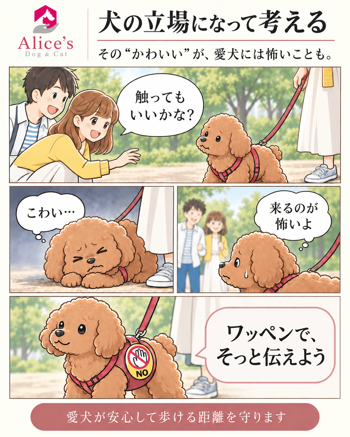 犬のお散歩メッセージワッペン 2枚入り｜NO・SCARED・DANGER・YES｜犬猫お出かけ用｜犬のお散歩メッセージワッペン ストーリー