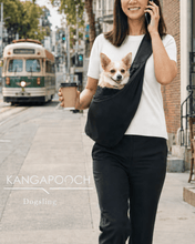 犬用スリング Kangapooch 抱っこ紐 小型犬 電車 通院 飛び出し防止ボタン付｜ドッグスリング｜犬用スリング Kangapooch 抱っこ紐 小型犬 電車 通院 飛び出し防止ボタン付