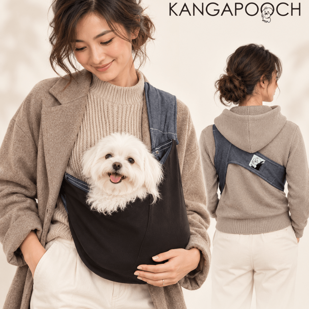 犬用スリング Kangapooch 抱っこ紐 小型犬 電車 通院 飛び出し防止ボタン付｜ドッグスリング｜犬用スリング Kangapooch 抱っこ紐 小型犬 電車 通院 飛び出し防止ボタン付