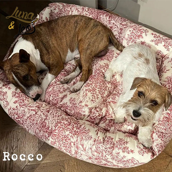 Dog Bed Leo &amp; Luna Leo Elna Pet Bed - Toile de Jouy 