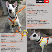 犬ハーネス PERROS - テクニカルハーネス パラキートグリーンカラー | 首を通さず簡単装着｜犬用ハーネス