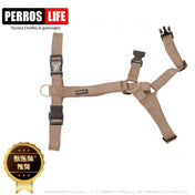犬ハーネス PERROS - テクニカルハーネス ゴールドカラー | 首を通さず簡単装着｜犬用ハーネス｜犬用ハーネス 首に負担をかけないY型デザイン　ペルロスハーネス ストレスフリーなお散歩体験