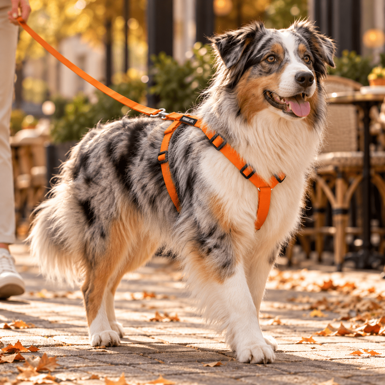 犬用ハーネス PERROS（ペルロス）オレンジ｜首を通さないH型・Y型 イタリア製｜犬用ハーネス｜犬用ハーネス PERROS（ペルロス）オレンジ｜首を通さないH型・Y型 イタリア製