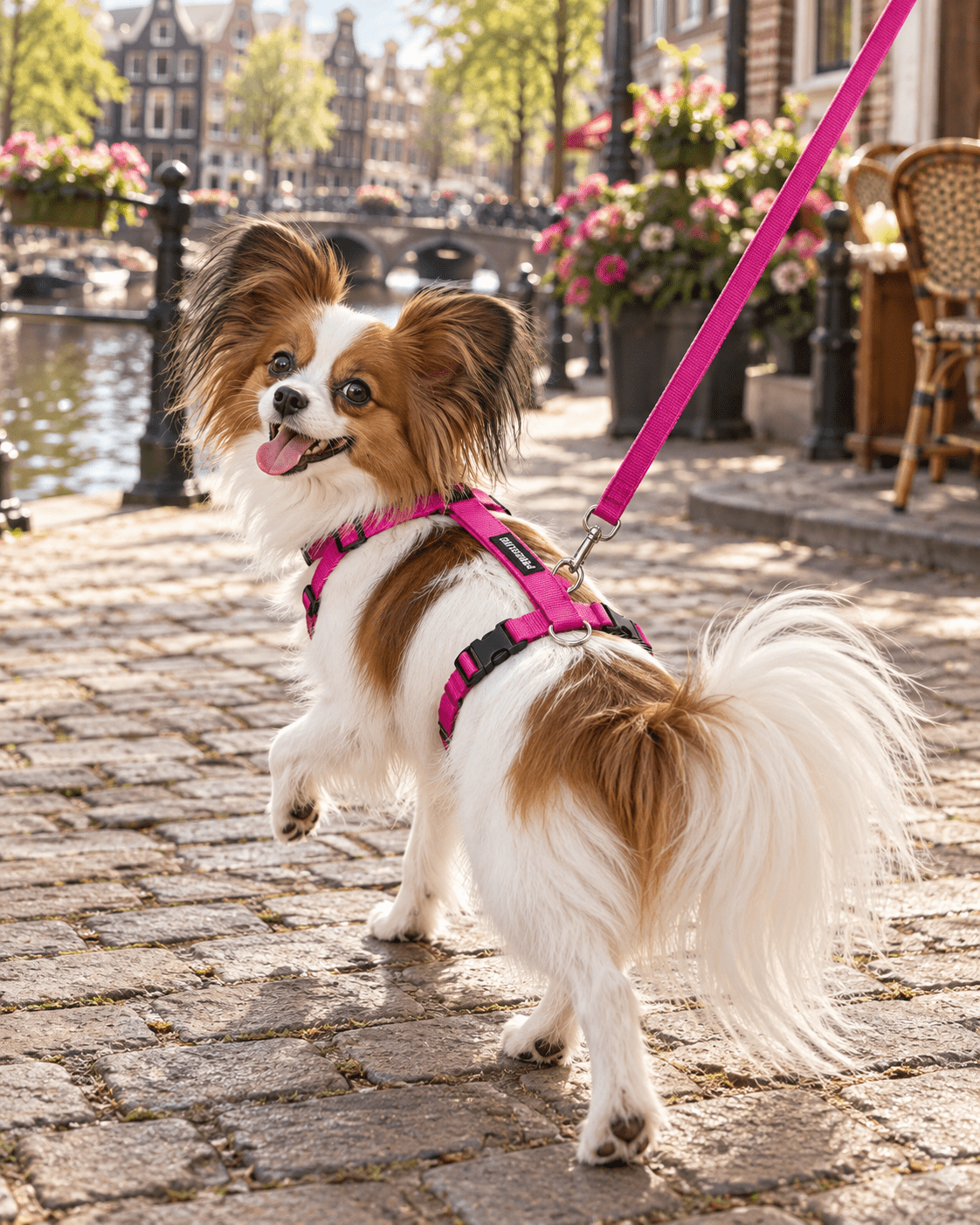 犬用ハーネス PERROS（ペルロス）フクシアピンク｜首を通さないH型・Y型 イタリア製｜犬用ハーネス｜犬用ハーネス PERROS（ペルロス）フクシアピンク｜首を通さないH型・Y型 イタリア製