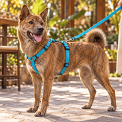 犬用ハーネス PERROS（ペルロス）ターコイズ｜首を通さないH型・Y型 イタリア製｜犬用ハーネス｜犬用ハーネス PERROS（ペルロス）ターコイズ｜首を通さないH型・Y型 イタリア製