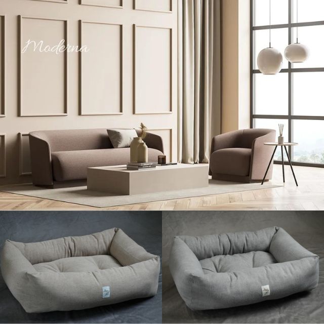 Dog and Cat Bed Leo &amp; Luna Pet Bed Sitter Ice Gray 
